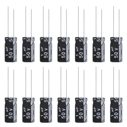 1uF 50V 5x11mm Electrolytic Capacitor 1 UF MFD 50 Volt 0.2x0.43in Aluminum Capacitors (Pack of 15) - style: 1uF 50V 5x11MM