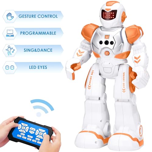 KingsDragon Robots Toy for Kids, RC Robot Gesture Sensing Smart Toy - color: Orange