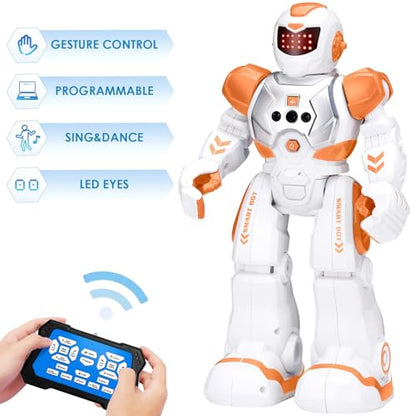 KingsDragon Robots Toy for Kids, RC Robot Gesture Sensing Smart Toy - color: Orange