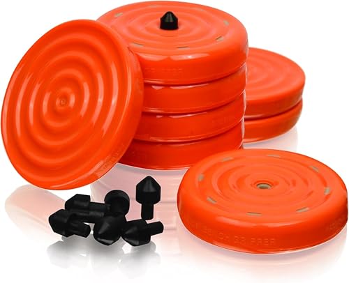 Slipstick CB700 Universal Bench Grippers with Non Slip Grip Surface for Woodworking, Painting, Leveling, Raising, & Supporting (Set of 8 Stackable Grippers) 2-3/4” Round x ½” Tall - Orange - size: 8 Pack