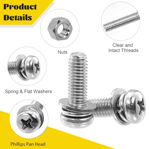 812PCS M2M2.5M3M4M5 Phillips Pan Head Machine Screws Assortment Kit - size: SS M2M2.5M3M4M5 812pcs