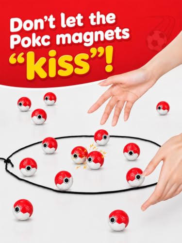Red-White Soccer Magnetic Game – 20 Stones & Rope - color: Red White Balls