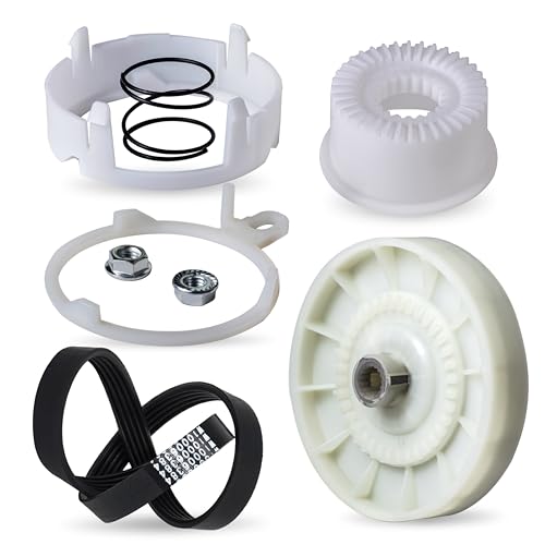 [Upgraded] BlueStars W10721967 Washer Pulley Clutch Kit & W10006384 Belt