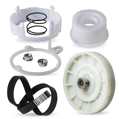 [Upgraded] BlueStars W10721967 Washer Pulley Clutch Kit & W10006384 Belt