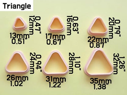 Jinnyous Jewellery Triangle Polymer Clay Earring Cutter Set of 6 (Triangle) - color: Triangle (6pcs)
