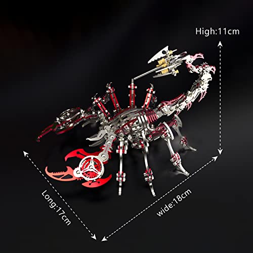 FILASLFT 3D Metal Puzzles for Adults,Mechanical Model Kit Scorpion King Red - color: B9-scorpion King-red