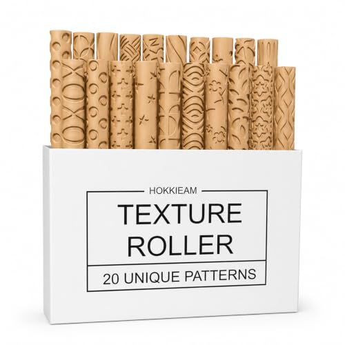 Clay Texture Rollers, 10 PCS Plastic Polymer Clay (Light Brown) - color: Light Brown-20