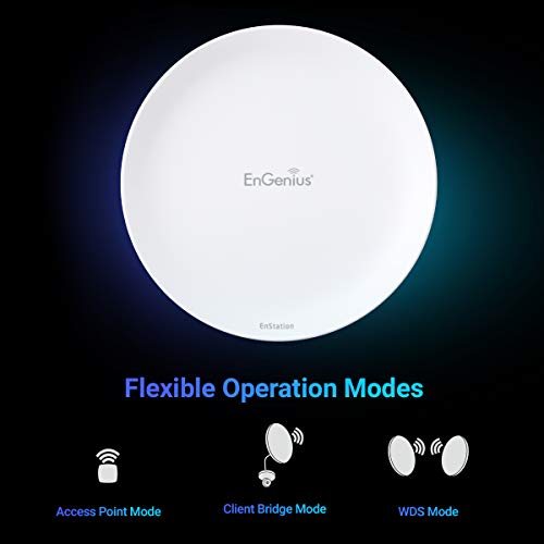 EnGenius Technologies Wi-Fi 5 Outdoor AC867 5GHz Wireless Access Point/Client Bridge, Long Range, PTP/PTMP, Additional 802.3at PoE Port, IP55, 26dBm with 19dBi Directional Antennas (N-EnStationAC Kit) - size: 2-PACK KIT, style: 2 Pack with PoE Out