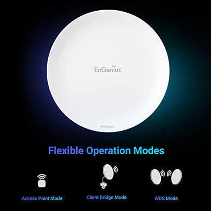 EnGenius Technologies Wi-Fi 5 Outdoor AC867 5GHz Wireless Access Point/Client Bridge, Long Range, PTP/PTMP, Additional 802.3at PoE Port, IP55, 26dBm with 19dBi Directional Antennas (N-EnStationAC Kit) - size: 2-PACK KIT, style: 2 Pack with PoE Out