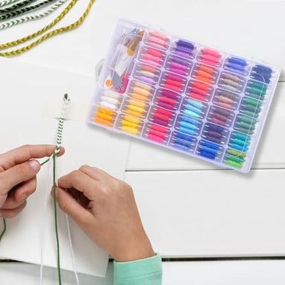 Peirich Embroidery Kits, Embroidery Storage Organizer Bag with Embroidery Floss Embroidery Hoop Aida Cloth, Cross Stitch Kits for Beginner, Adults