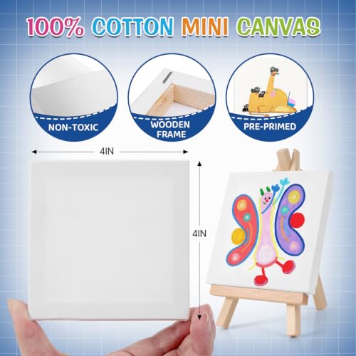 ESRICH 40 Set Mini Canvas Painting Kit, 4x4in Mini Paint Set - size: 40 set 4*4