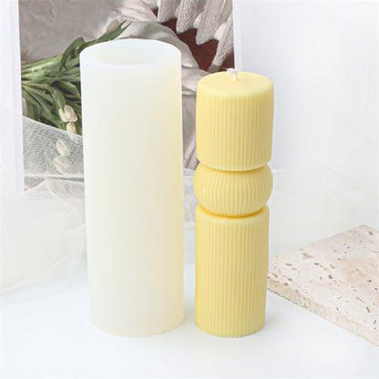 Geometric Striped Pillar Silicone Soap Resin Candle Mold DIY Column Craft M - size: Stripe M