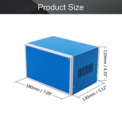 Fielect 7.09" x 5.12" x 4.33" Metal Enclosure Box Dustproof Electronic Junction Box Metal Enclosure Project Box for Electronic Projects Blue - size: 7.09" x 5.12" x 4.33"