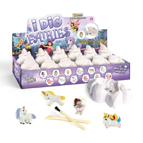 Liberty Imports 12-Pack Fairy and Unicorn Excavation Kit for Kids - Enchanted Magical Digging Adventure - Ideal Party Favors, Educational STEM Toys for Girls and Boys - style: Fairies
