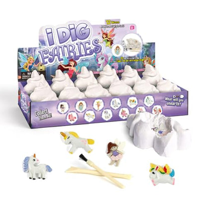 Liberty Imports 12-Pack Fairy and Unicorn Excavation Kit for Kids - Enchanted Magical Digging Adventure - Ideal Party Favors, Educational STEM Toys for Girls and Boys - style: Fairies