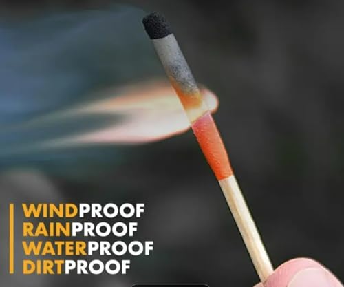 eGreen 20-100 Windproof Stormproof Matches Waterproof Cases & Rope Options - style: 3 X Matches + 20 Ropes