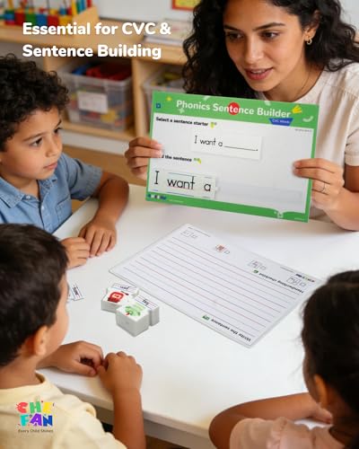 CHEFAN Sentence Building for Kids, CVC Word Builder, Phonics & Sight Words - color: Cvc Sentence Building