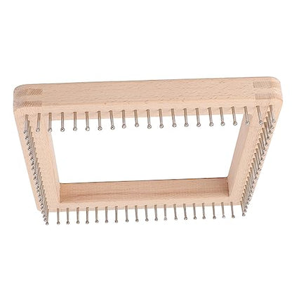 Crochet Blocking Board, 7.7in Mini Knitting Machine with Multiple Hooks, Solid Wooden Crochet Board DIY Square Knitting Tool for Mat, Scarf, Sock (Large) - size: Large