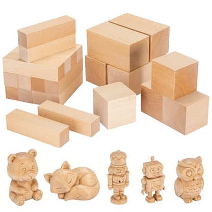 24Pack Basswood Carving Blocks - Whittling Bass Wood Blocks for Crafts, Soft Carving Wood Carving Kit for DIY Crafts Carvers Beginners Adults - 3 Different Sizes - size: 24 Pack 3 Sizes