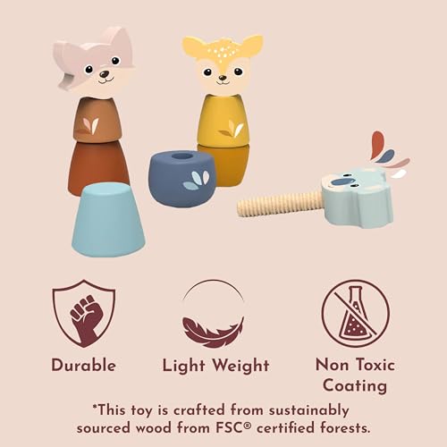 SPEEDY MONKEY Wooden Screw Toys | Animal Nuts & Bolts Set Montessori Toy - color: Screw Toys