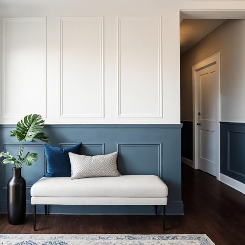 Upick Peel and Stick Wainscoting Pre-Cut Wall Molding Kit, 24"x54", 6-Frame - size: 24"W x 54"H