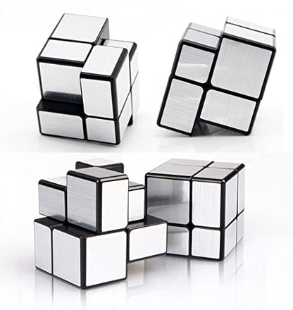 Mirror Speed Cube 2x2 Magic Cube Puzzle Silver - style: 2 level silver