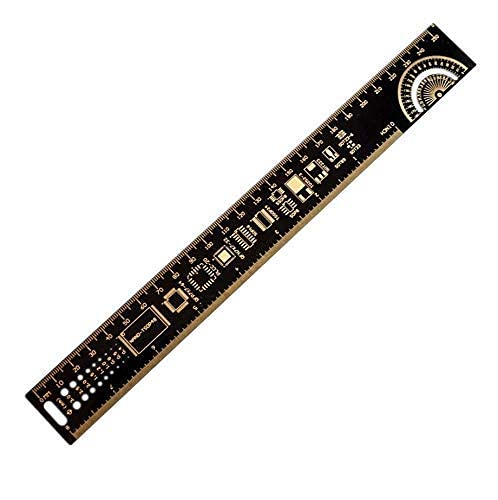 Mayata 3PCS/4PCS 15cm 20cm 25cm 30cm Multifunctional PCB Ruler Measuring Tool Resistor Capacitor Chip IC SMD Diode Transistor Package 180 Degrees (4pcs/lot)