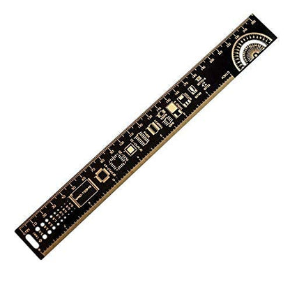 Mayata 3PCS/4PCS 15cm 20cm 25cm 30cm Multifunctional PCB Ruler Measuring Tool Resistor Capacitor Chip IC SMD Diode Transistor Package 180 Degrees (4pcs/lot)
