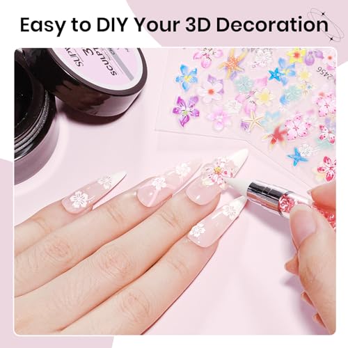 3D Nail Sculpting Gel, Clear Molding Gel for Nail Art Non-Sticky - color: Ice Clear