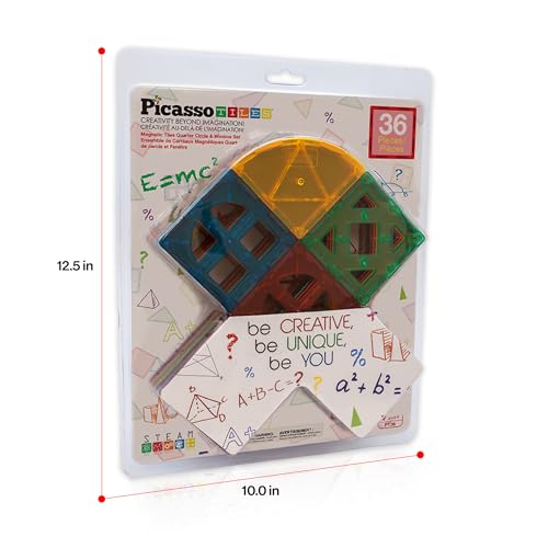 PicassoTiles Magnetic Building Block Quarter Round and Window Set Magnet Construction Toy Educational Kit Engineering STEM Learning Playset Child Brain Development Stacking Blocks Playboards - color: Quarter Round and Window Set