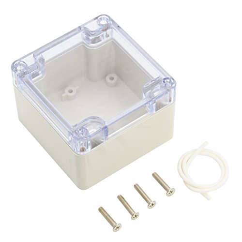 LeMotech ABS Plastic Junction Box Dustproof Waterproof IP65 Electrical Enclosure Box Universal Project Enclosure Grey with PC Transparent Clear Cover 3.3 x 3.2 x 2.2 inch (83 x 81 x 56 mm) - size: 3.3"x3.2"x2.2"