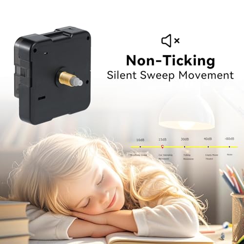 Roymnie Clock Mechanism Replacement Battery Operated Silent Short Shaft Kit - size: 14 mm