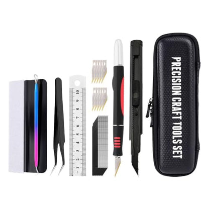 EHDIS Hobby Knife Sets Upgrade Craft Knife Kit,Craft Cutting Tools,Vinyl Wrap Tool Kit,Wallpaper Tool,Craft Tool for Architecture Modeling,Scrapbook,Art Cutting,Repairing,Window Tinting,Car Wrapping