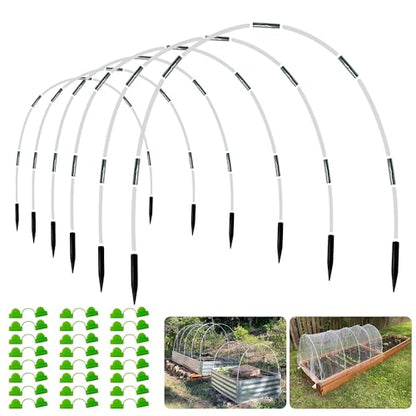 8FT Garden Hoops Grow Tunnel Kit - Rust-Free Fiberglass Frame for Raised Beds, 36pcs - DIY Plant Support for Garden Netting, Row Covers, and Greenhouse Protection - style: Vanilla-36pcs
