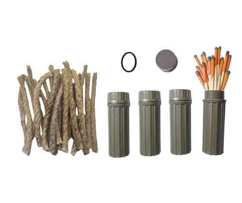 eGreen 20-100 Windproof Stormproof Matches Waterproof Cases & Rope Options - style: 4 X Matches + 20 Ropes