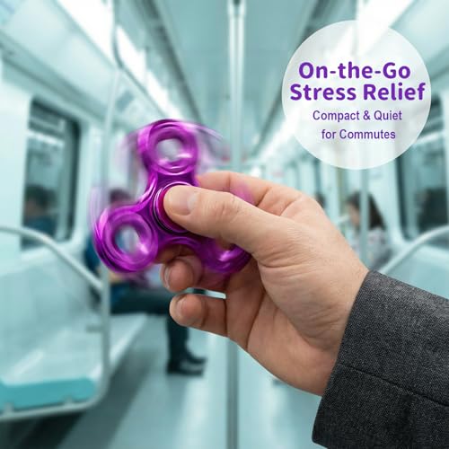 Fidget Toys Adults,Electroplated Metal Fidget Spinner Stress Reducer,High Speed 3-5 Min Quite Spins,Fidgets for Adults & Teens & Kids Age 6+(Pink) - color: Pink