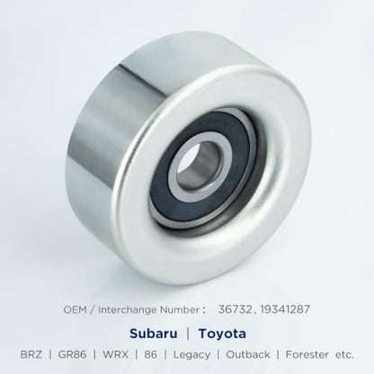 Belt Idler Pulley, 36732 Belt Tensioner Pulley for Select Subaru, Toyota, Scion Models as Legacy, Impreza, Outback, etc. 23770AA070 Automotive Replacement Idler Pulley Kit by KeeRoarin - size: 36732 - Subaru
