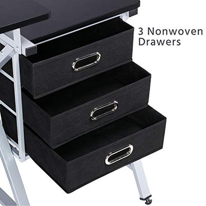 Yaheetech Drafting Table with Storage & Stool, Adjustable Art Drawing Desk