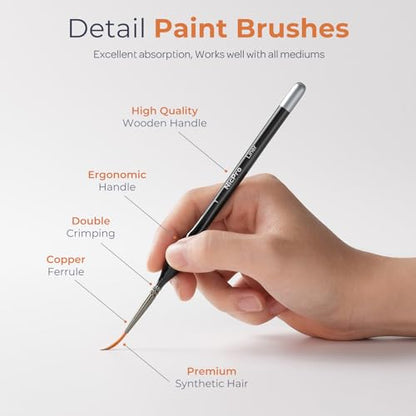 Nicpro Miniature Paint Brushes Drybrush - 31PCS Model Paint Brush Set - size: 31 PCS