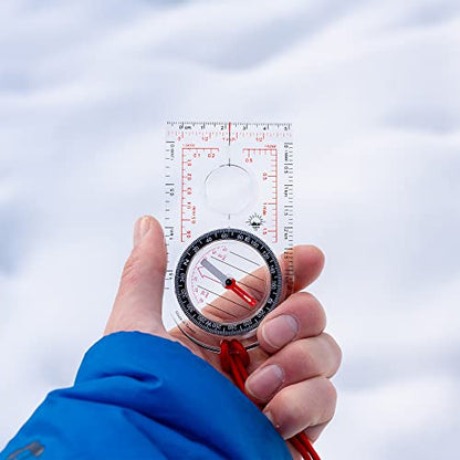 Sun Company ProMap - Ultra Lightweight Baseplate Map Compass with Declination Scale - Accurate Orienteering Compass for Hiking, Backpacking, Camping, and Survival Navigation
