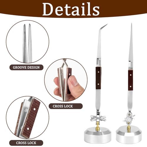Third Hand Soldering Tweezers, 6 Pcs Cross Locking Tool for Jewelry Making