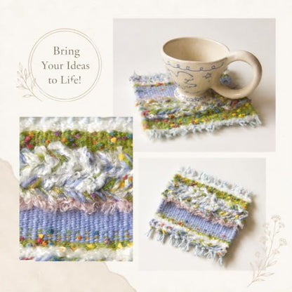 Weaving Loom for Adults & Kids - Weaving Loom Kit | Beginner-Friendly Table Loom & Lap Loom with Yarn, Canvas Tote Bag,Tools & Instructions | Wooden Loom for Multicraft Projects (15.8 x 11.8 inches)
