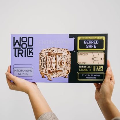 Wood Trick Safe Locker Puzzle Box 3D Wooden Puzzles for Adults to Build - color: Geared Safe