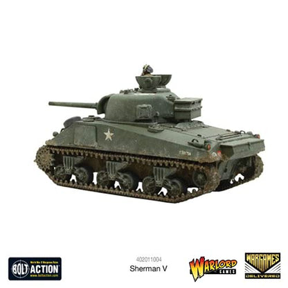 Wargames Delivered - Warlord Games Bolt Action Sherman Tank - British Army 28mm WWII Miniature Tank Set for Tabletop Wargaming - color: Sherman V