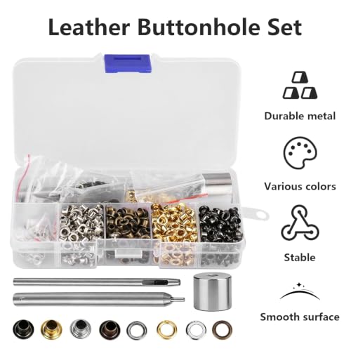 420 PCS Eyelet Grommet Set Handwork Tools, 3mm Grommets and Eyelets Kit with 3 PCS Handwork Leather Craft Clothes Sewing Accessories