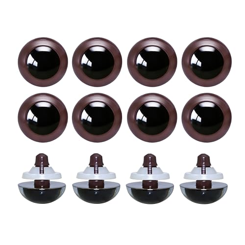 BESTCYC 60pcs 24mm Brown Plastic Safety Eyes Craft Eyes with Washers for Amigurumi Dolls Plush Animals DIY Craft Lovers Doll Makers Crochet Craft Supplies - color: Brown, size: 24mm