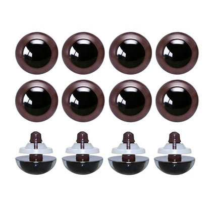 BESTCYC 60pcs 24mm Brown Plastic Safety Eyes Craft Eyes with Washers for Amigurumi Dolls Plush Animals DIY Craft Lovers Doll Makers Crochet Craft Supplies - color: Brown, size: 24mm