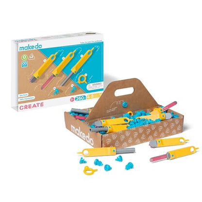 Makedo Create | Cardboard Construction Tool Kit, Small Toolbox, 260 Pieces