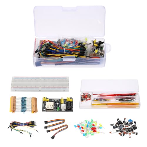 PATIKIL 420Pcs 37 Values Electronic Component Kit 830 Tie-Points Breadboard