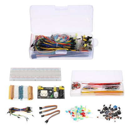 PATIKIL 420Pcs 37 Values Electronic Component Kit 830 Tie-Points Breadboard